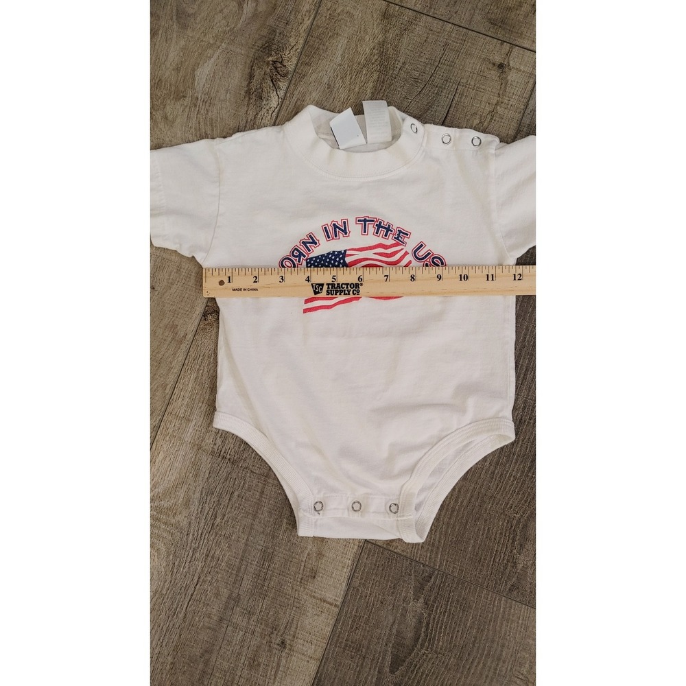 Toddler USA Sport Club Vintage 90s Born in the USA Flag Bodysuit White 18 Months